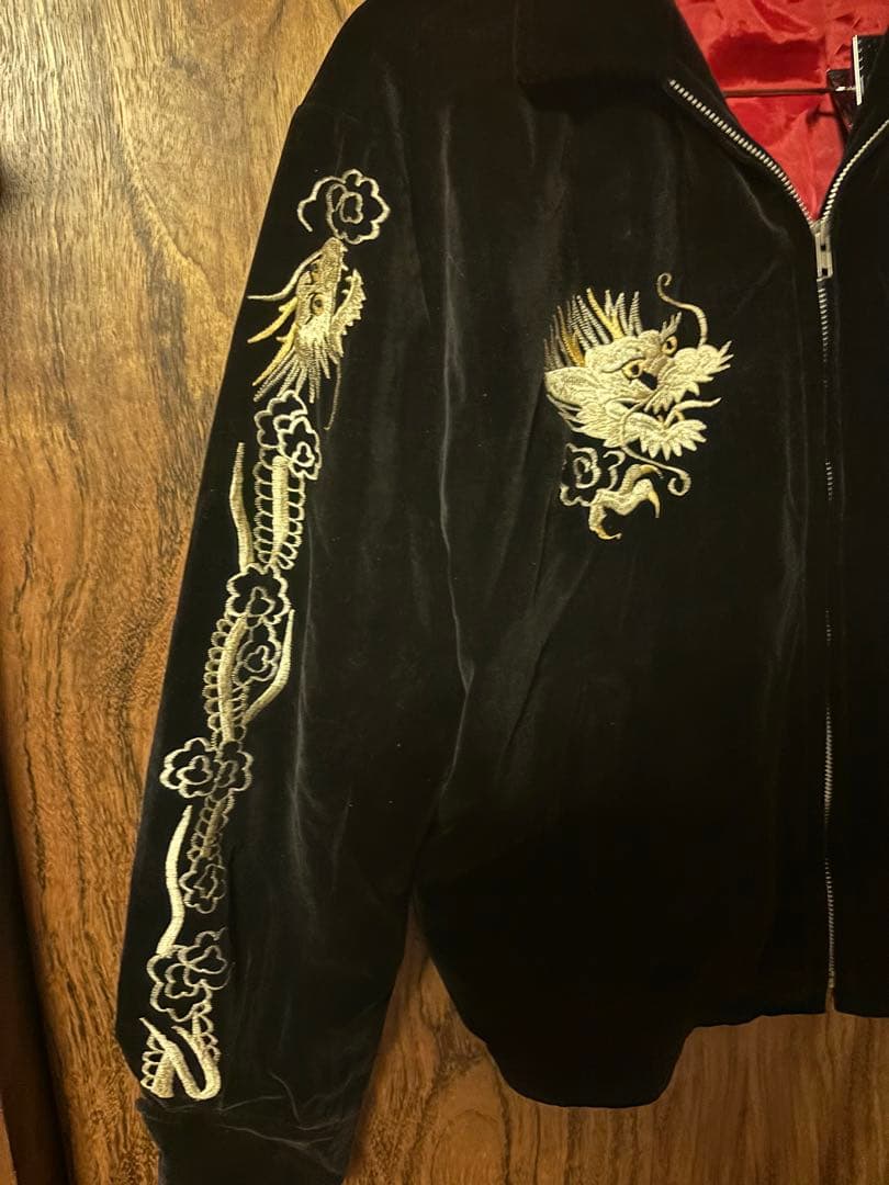 ドラゴン刺繍 ベルベット スカジャン