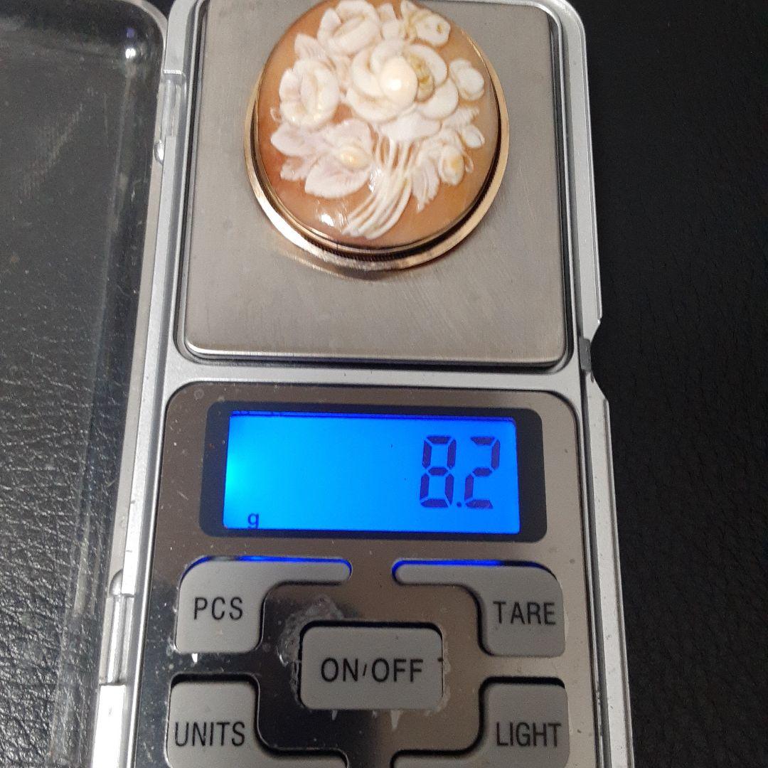 カメオ　14金　フラワーモチーフ