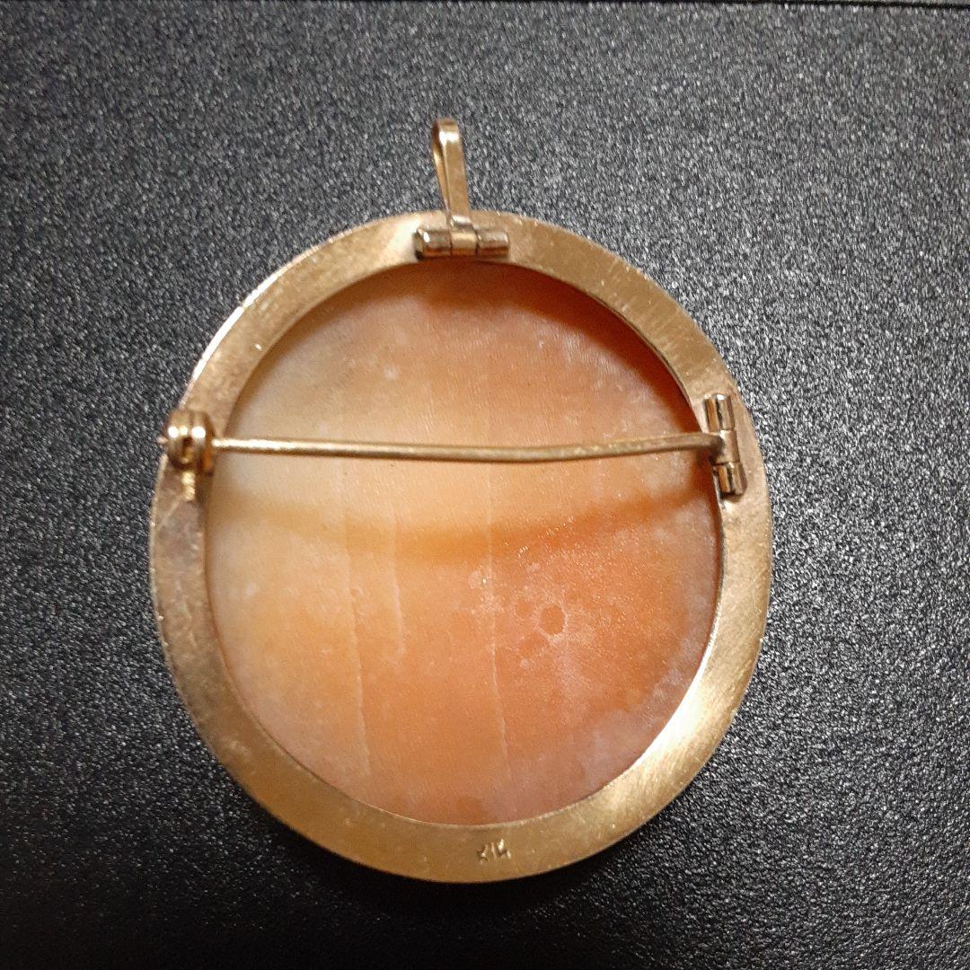 カメオ　14金　フラワーモチーフ