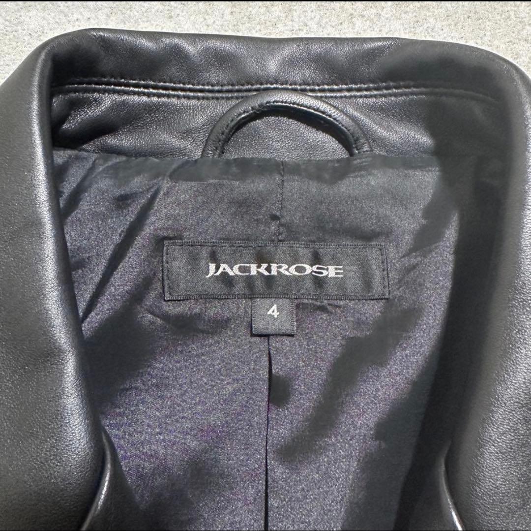 【美品】4(L) ジャックローズ　ダブルライダースジャケット　ラムレザー