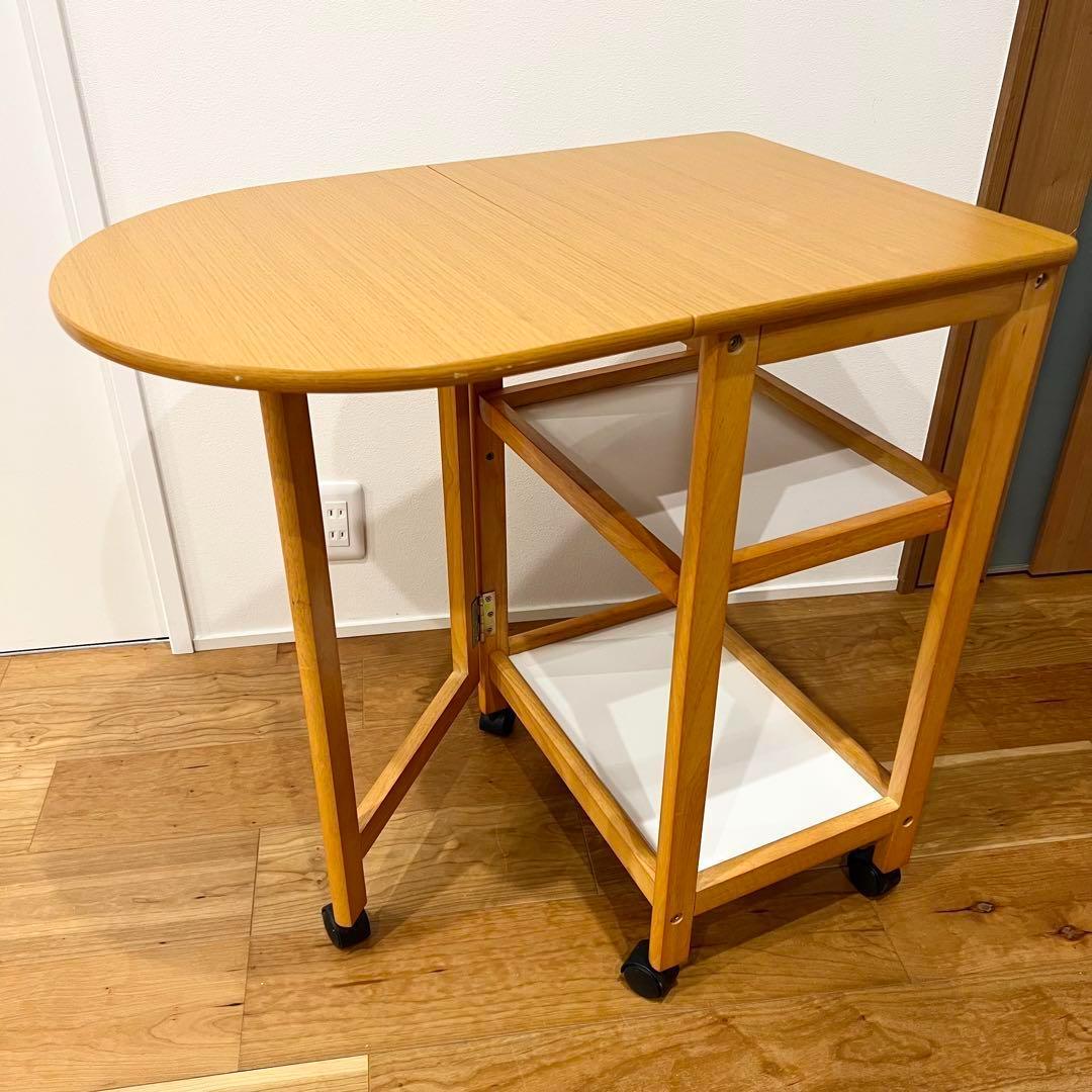 キッチンワゴン キャスター付き サイドテーブル 折りたたみ 棚 ラック 収納