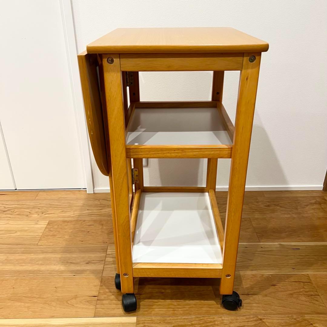 キッチンワゴン キャスター付き サイドテーブル 折りたたみ 棚 ラック 収納