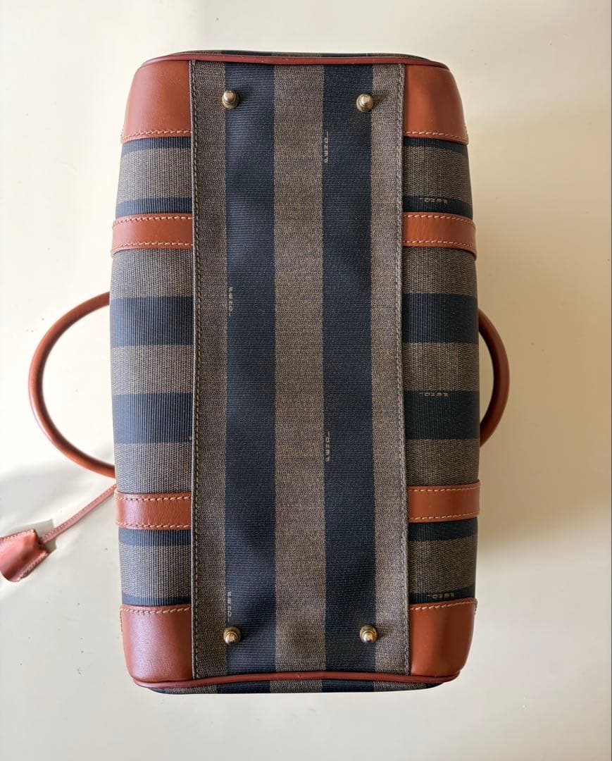 FENDI ストライプデザイン ミニボストンバッグ