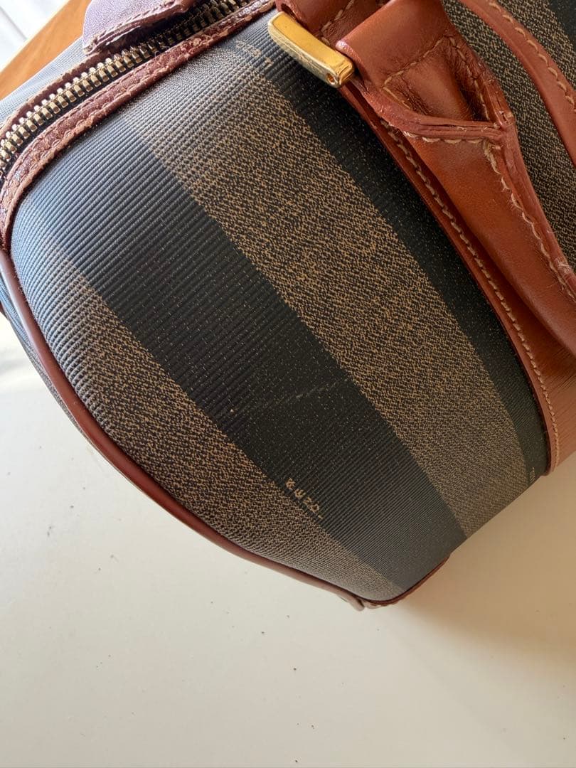 FENDI ストライプデザイン ミニボストンバッグ