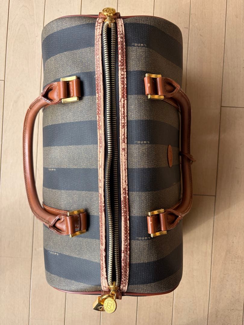 FENDI ストライプデザイン ミニボストンバッグ