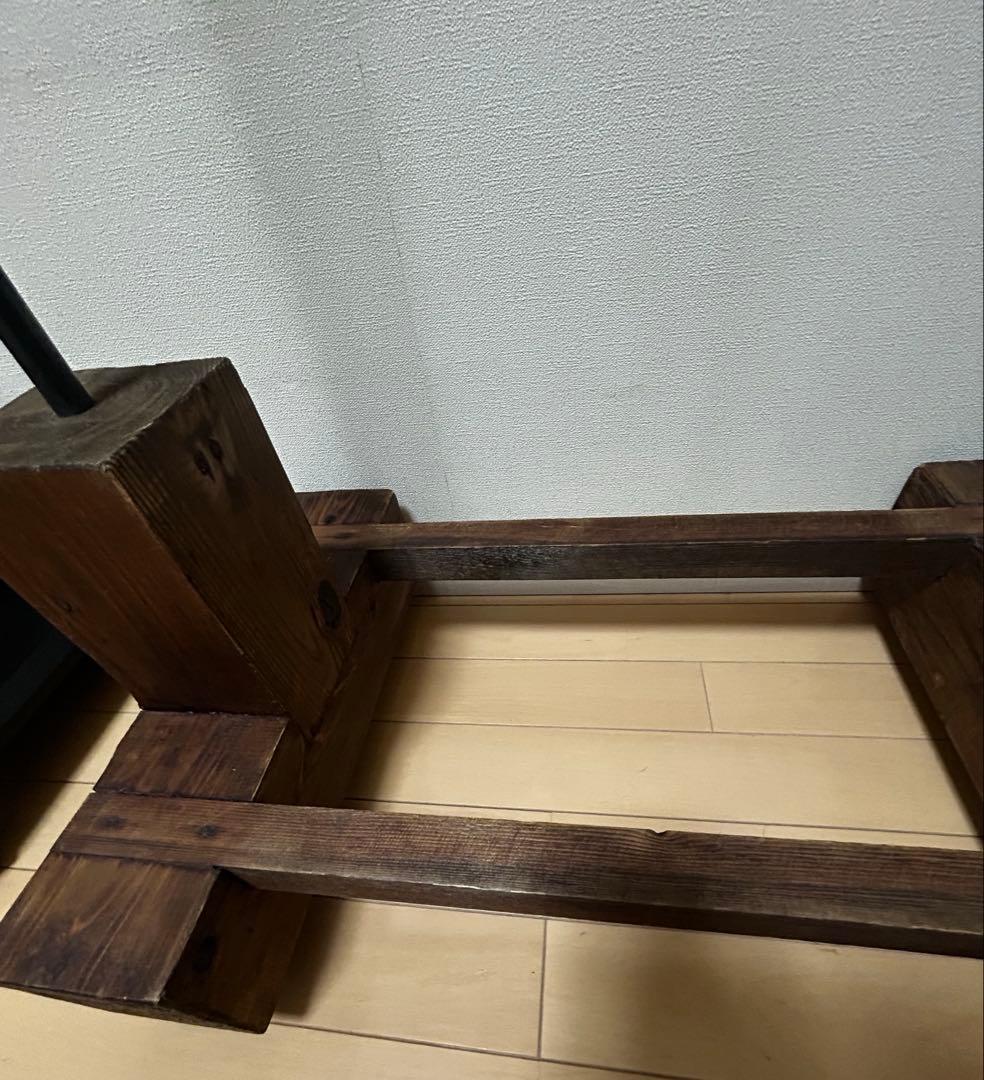 アイアン　鉄製ハンガーラック　アンティーク　店舗什器　インダストリアル　木製