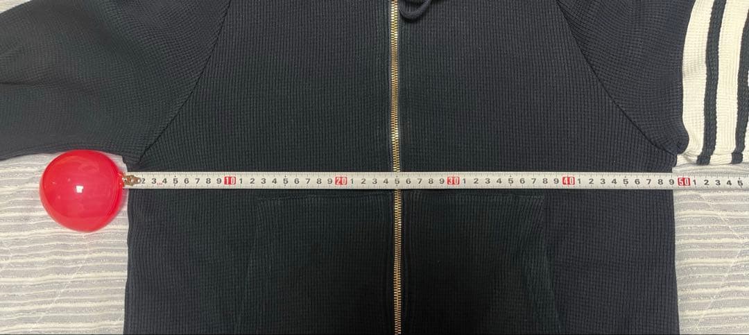 トムブラウン/ネイビーワッフル ラグランスリーブ 4BARフーディー/M