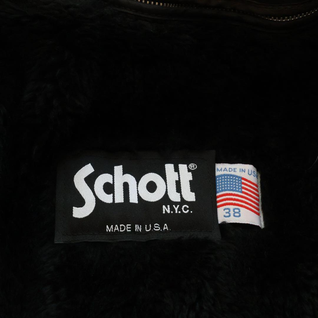 ショット　シングルライダースジャケット　38サイズ　ブラック