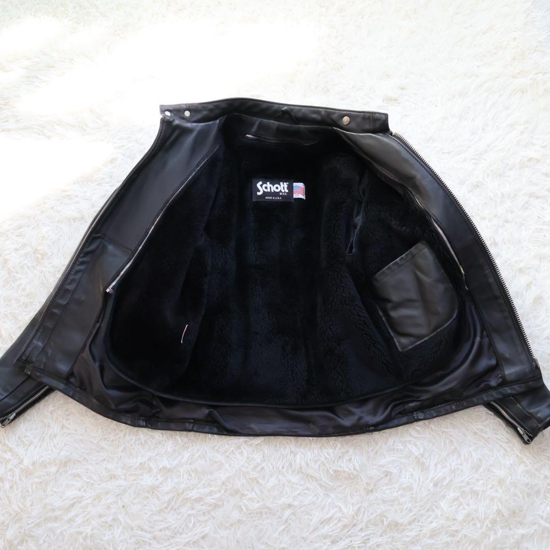 ショット　シングルライダースジャケット　38サイズ　ブラック