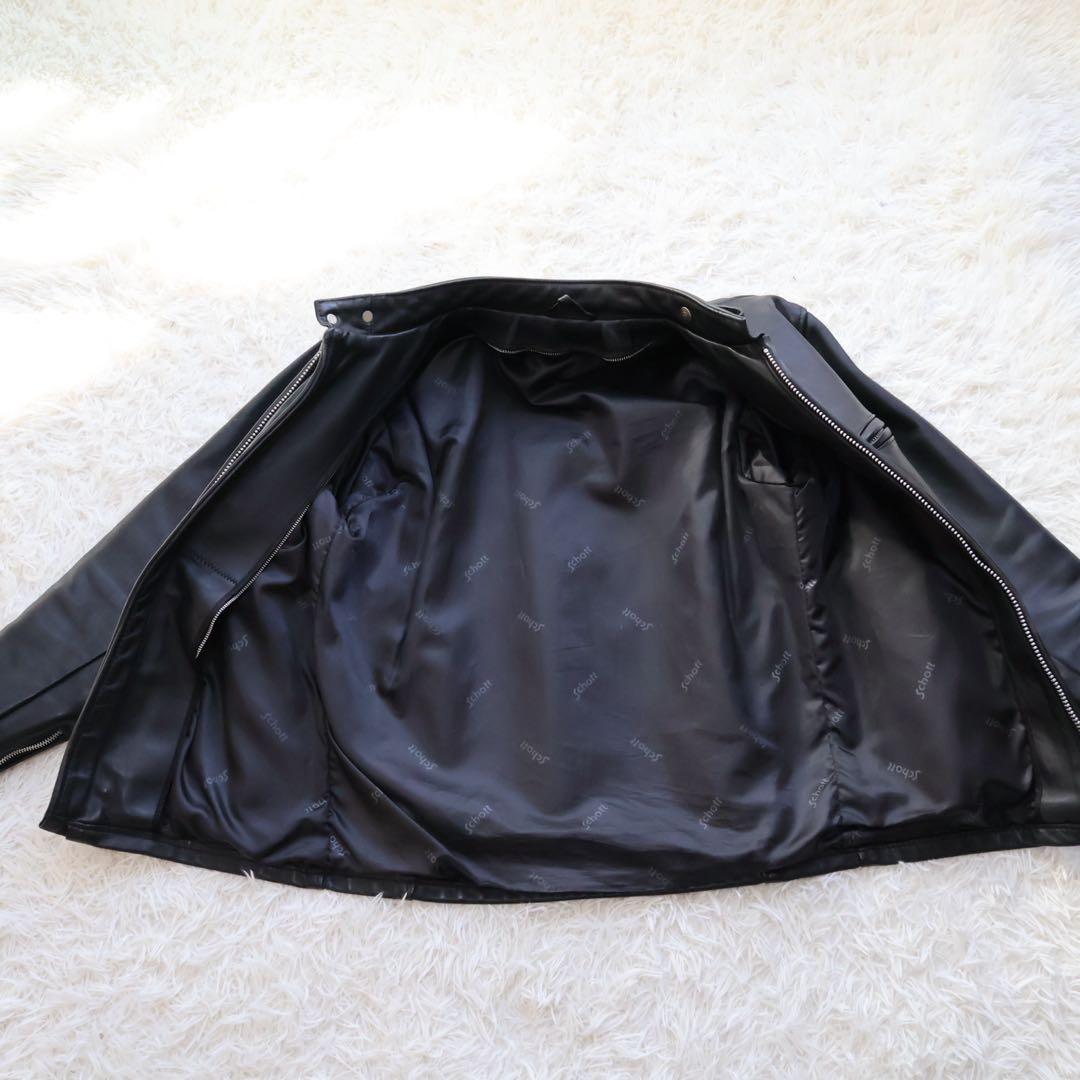 ショット　シングルライダースジャケット　38サイズ　ブラック