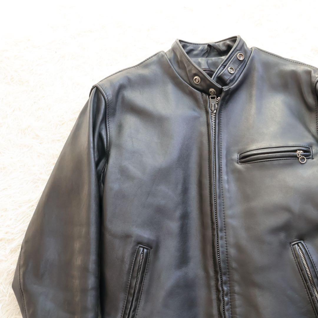 ショット　シングルライダースジャケット　38サイズ　ブラック
