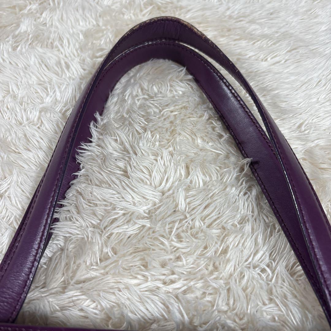 PRADA プラダ トートバッグ ビジネスバック レザー パープル A4 可