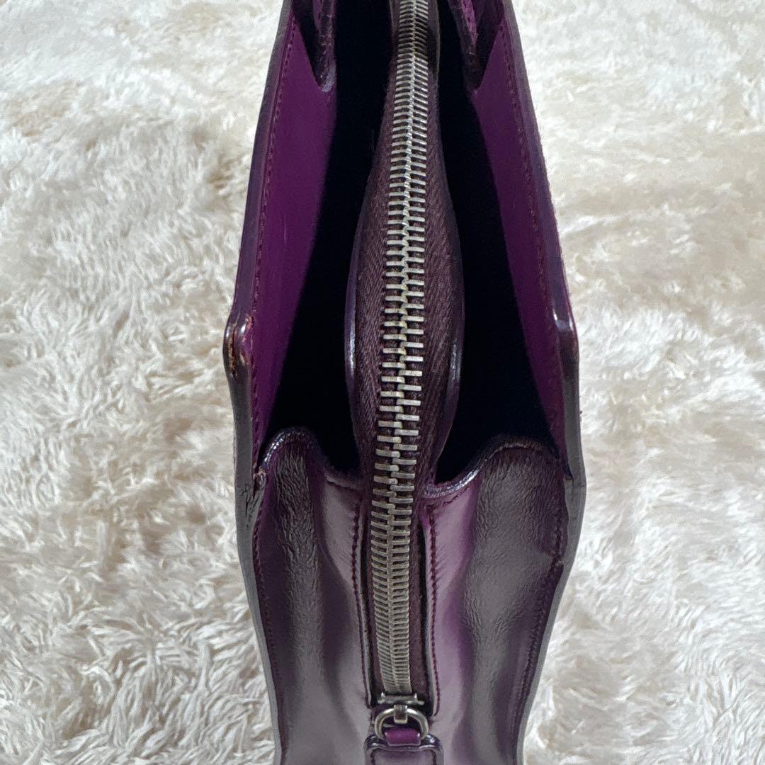PRADA プラダ トートバッグ ビジネスバック レザー パープル A4 可