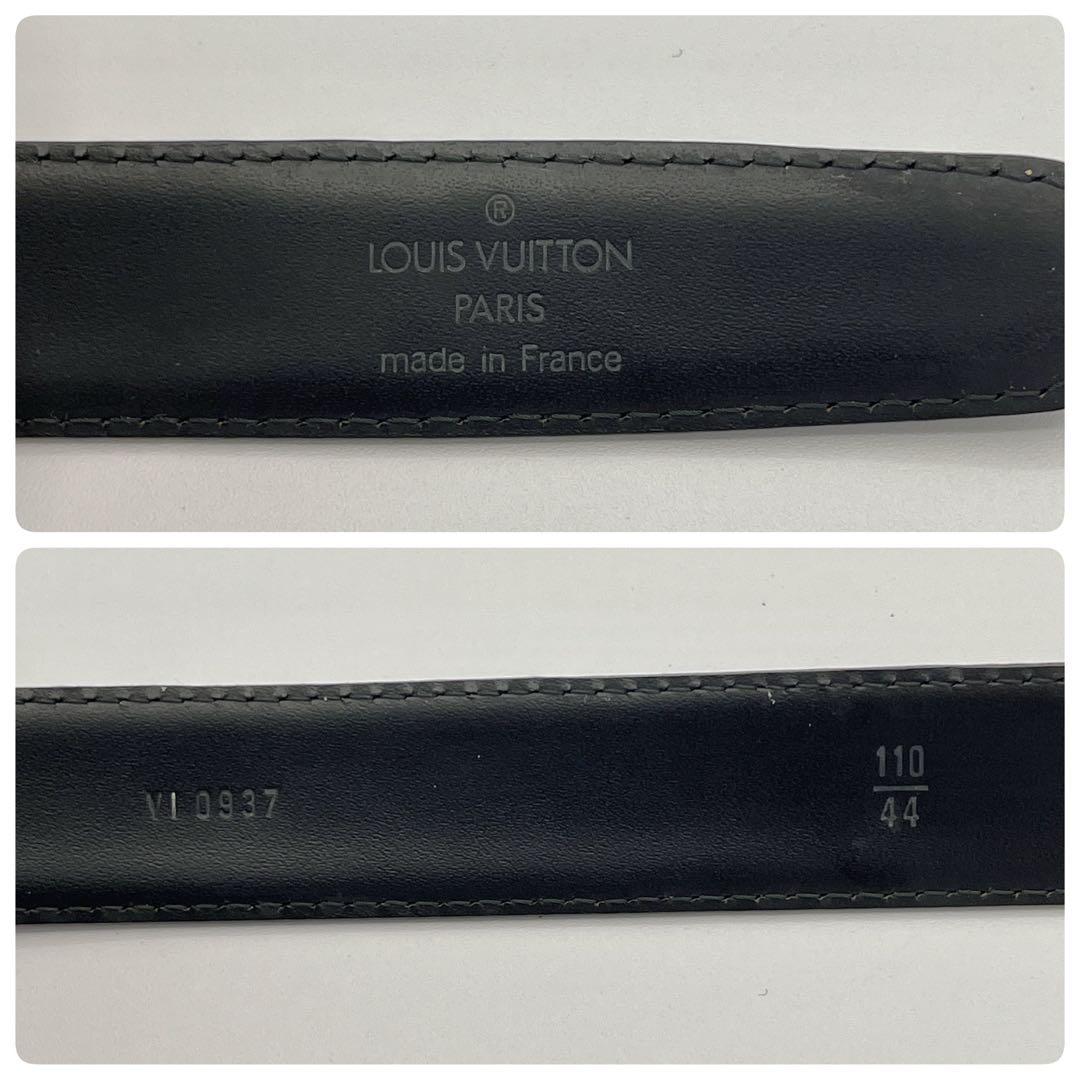 ルイヴィトン サンチュール レザーべルト ゴールドバックル　ブラック　110