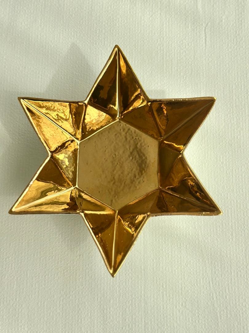 星型 ゴールド 陶器トレイ