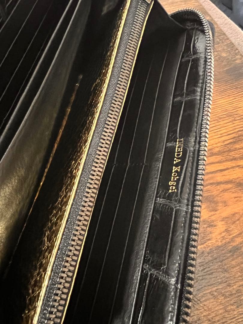 池田工芸　パイソン　長財布　翡翠グリーン