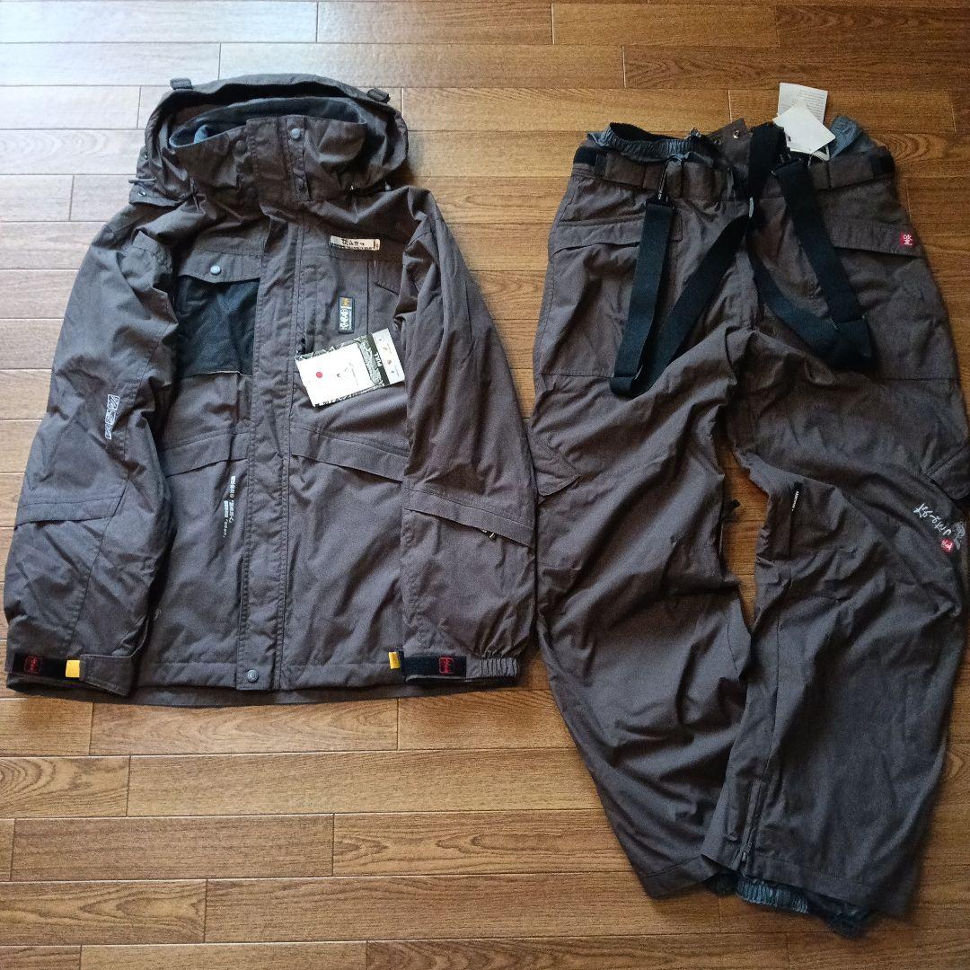 値下げ 波達 スノーボードウェア 上下セット XL ブラウン
