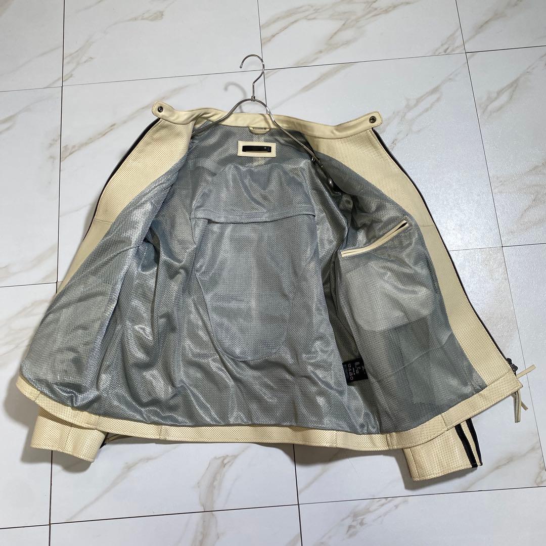 希少⭐︎リューグーレザーズ 牛革 カウレザーパンチングシングルライダースジャケット