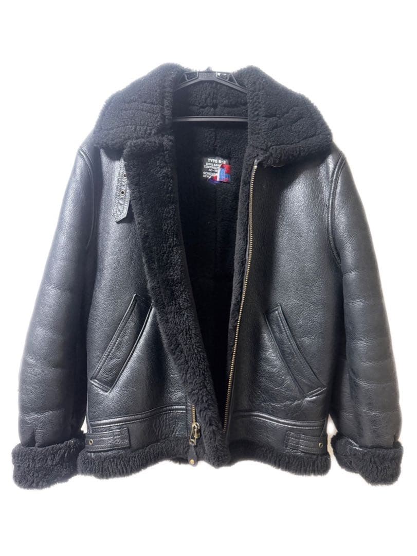 Schott TYPE B-3 ムートンジャケット USA ブラック サイズ36