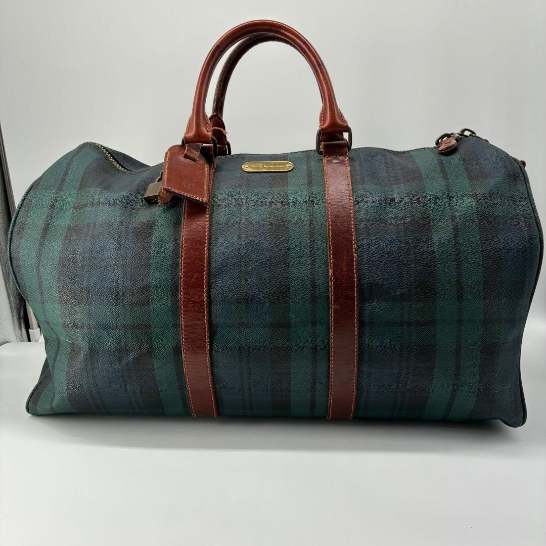 良品✨ポロラルフローレン ボストンバッグ 大容量 ブラックウォッチ PVC