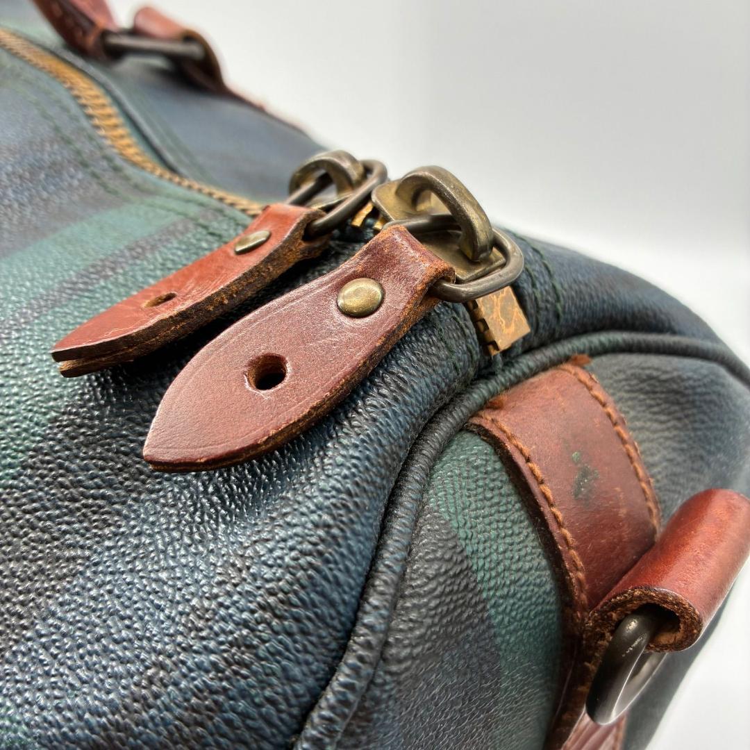 良品✨ポロラルフローレン ボストンバッグ 大容量 ブラックウォッチ PVC