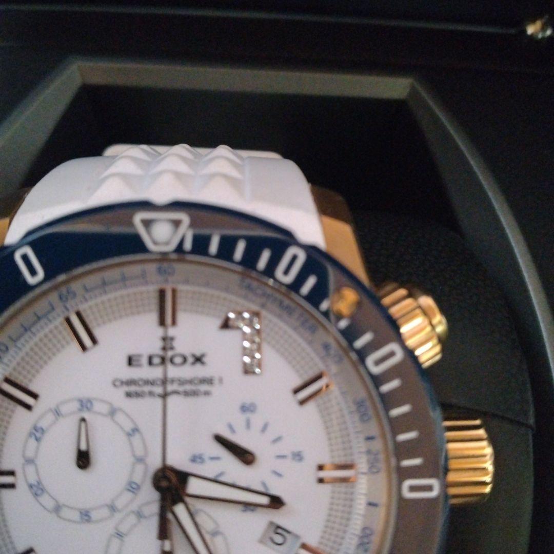 【希少100本】EDOXクロノオフショア 白ラバー×ゴールド×ブルー