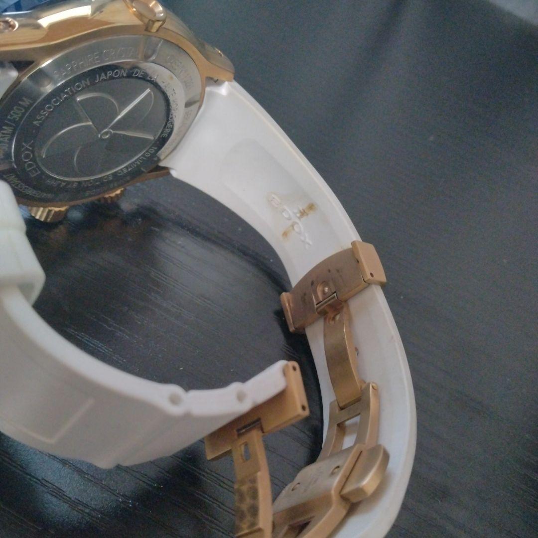 【希少100本】EDOXクロノオフショア 白ラバー×ゴールド×ブルー