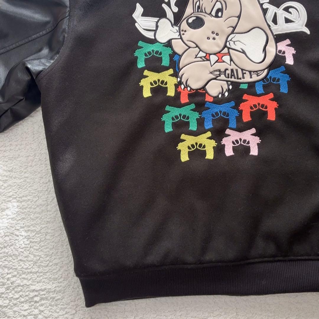 ガルフィ XL スタジャン チャカパッチ 刺繍 黒 レザー レオパード柄 大型犬