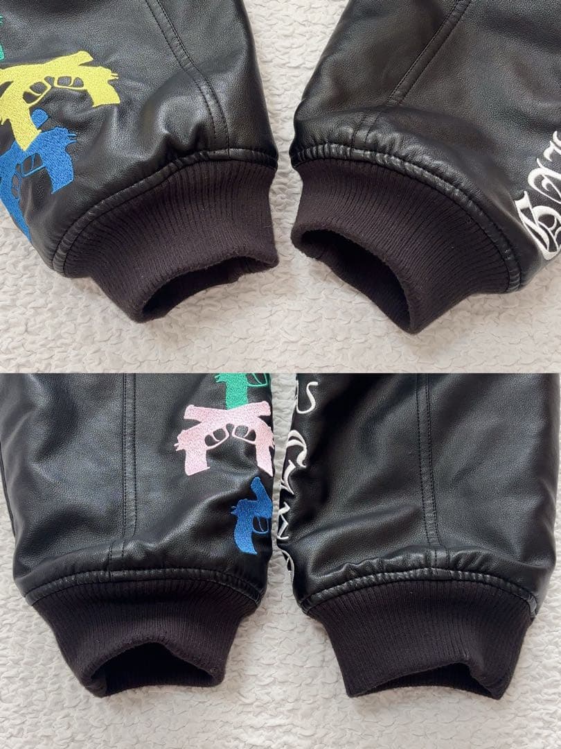 ガルフィ XL スタジャン チャカパッチ 刺繍 黒 レザー レオパード柄 大型犬