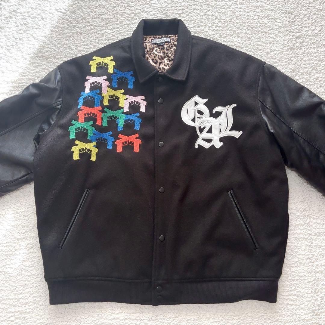 ガルフィ XL スタジャン チャカパッチ 刺繍 黒 レザー レオパード柄 大型犬