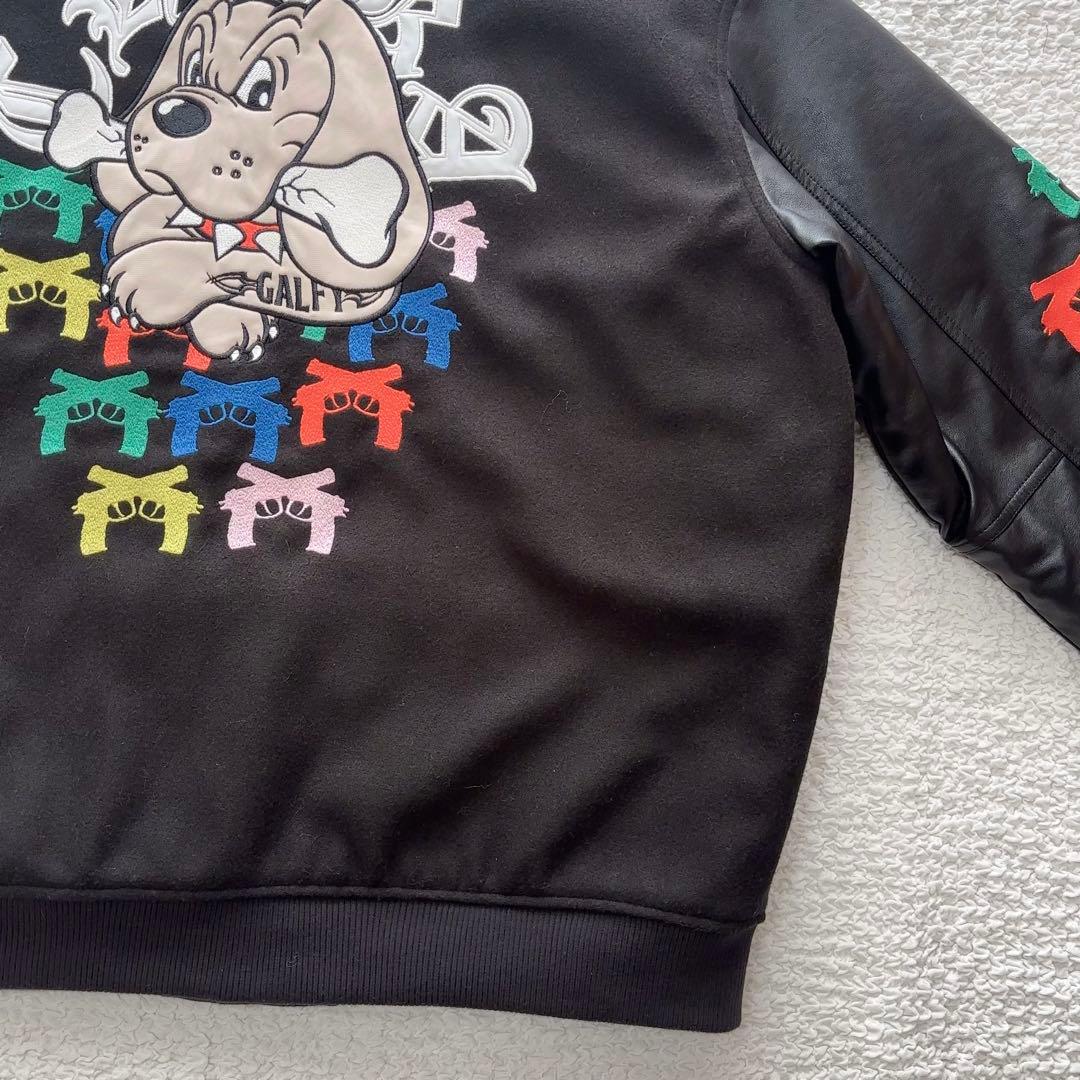 ガルフィ XL スタジャン チャカパッチ 刺繍 黒 レザー レオパード柄 大型犬