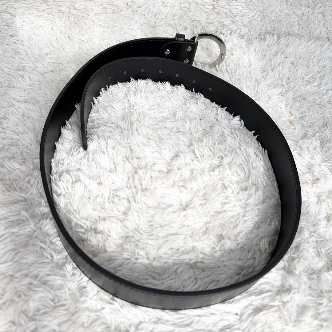 【極美品】 ブルガリ ベルト ロゴマニア サークルロゴ シルバー金具 ブラック