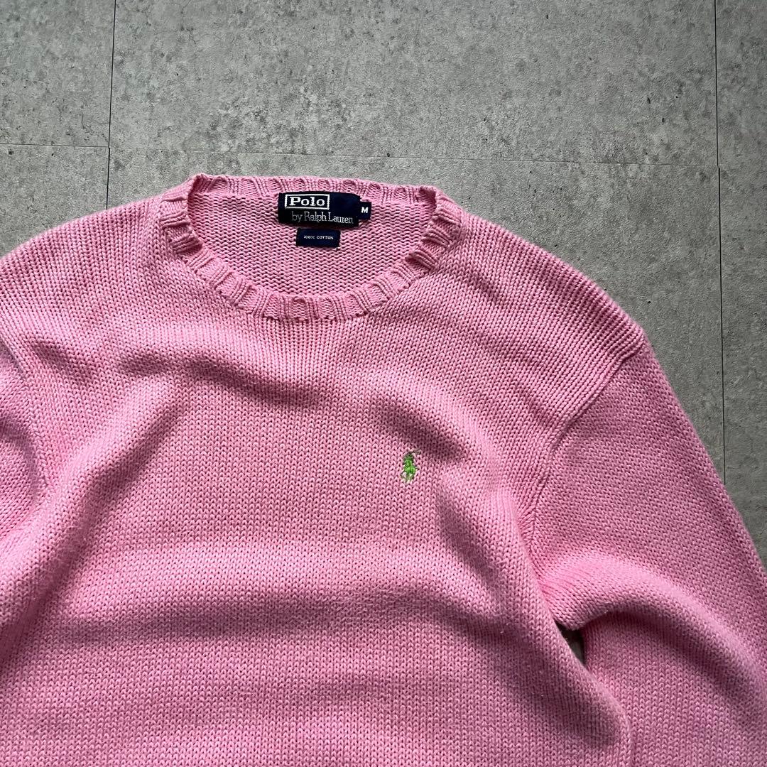 90s Ralph Lauren ポロバイラルフローレン コットンニット ピンク
