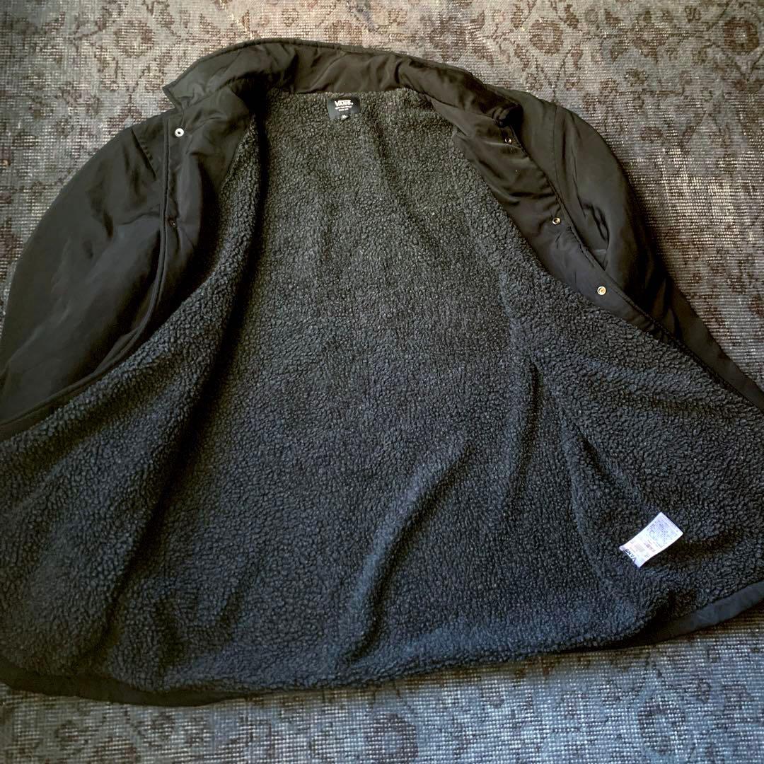 希少 00s VANS バンズ コーチジャケット 裏ボア ナイロン 黒 グランジ