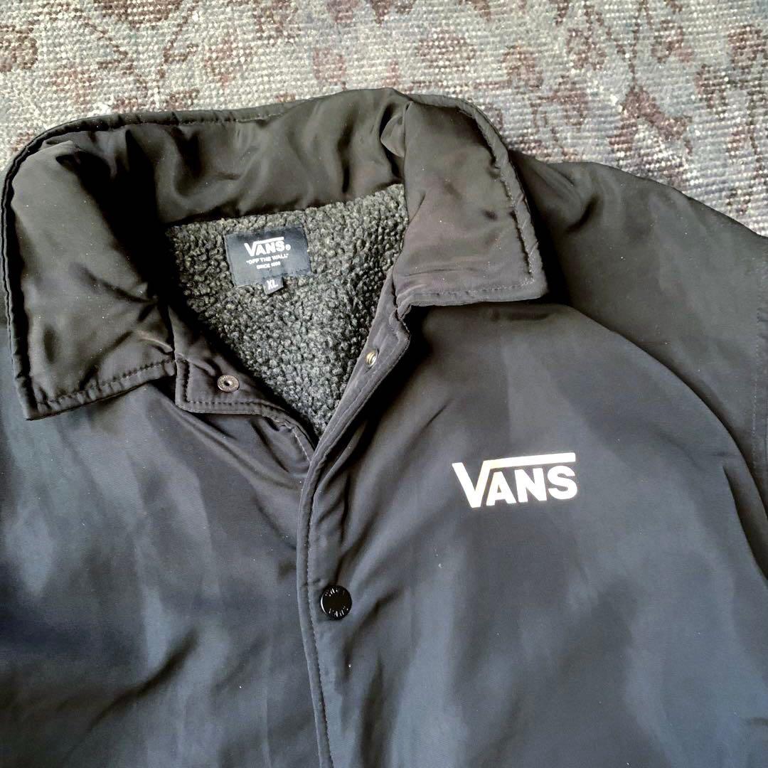 希少 00s VANS バンズ コーチジャケット 裏ボア ナイロン 黒 グランジ