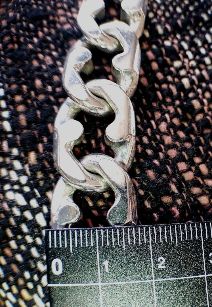 silver925 　太め　シルバー チェーンブレスレット　ボックス留め