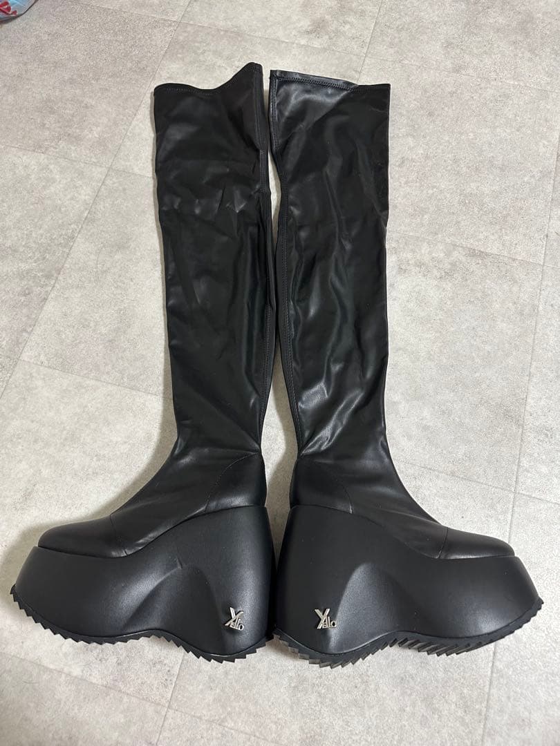 yello ブラック ロングブーツ Sサイズ