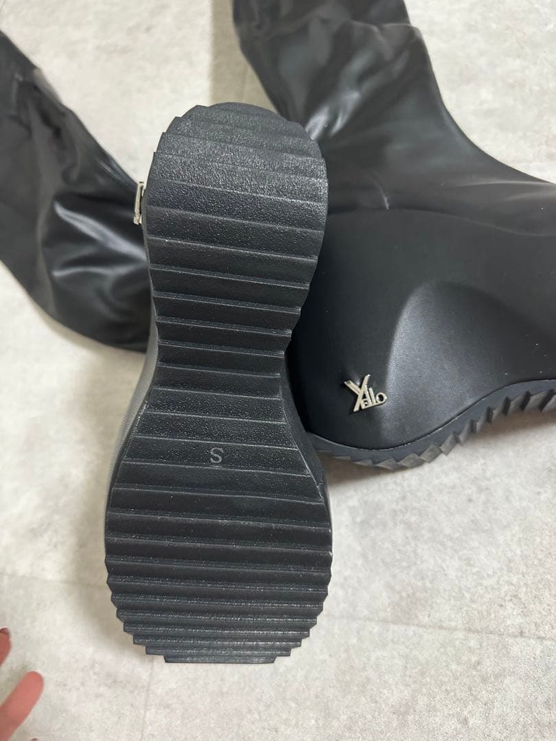 yello ブラック ロングブーツ Sサイズ