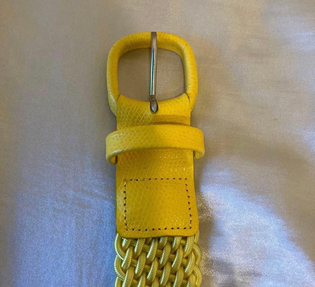 Q retailor made in italy mesh belt イエロー