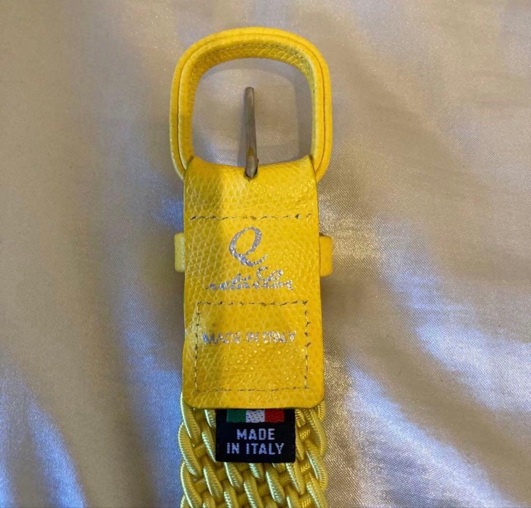 Q retailor made in italy mesh belt イエロー