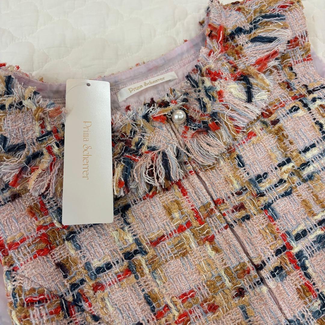 【新品・タグ付】Prima Scherrer ツイード ノースリーブワンピース