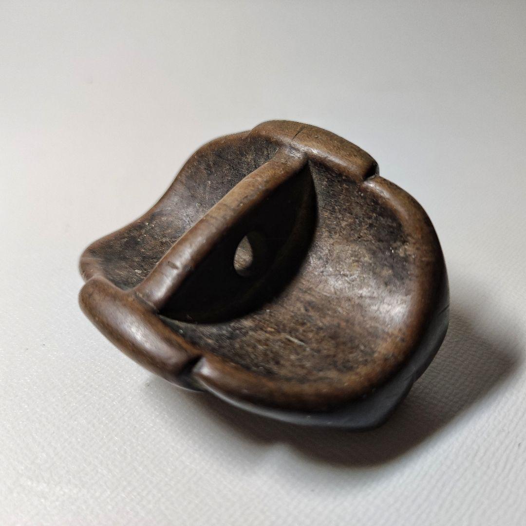 柘植般若面根付　江戸時代柘植