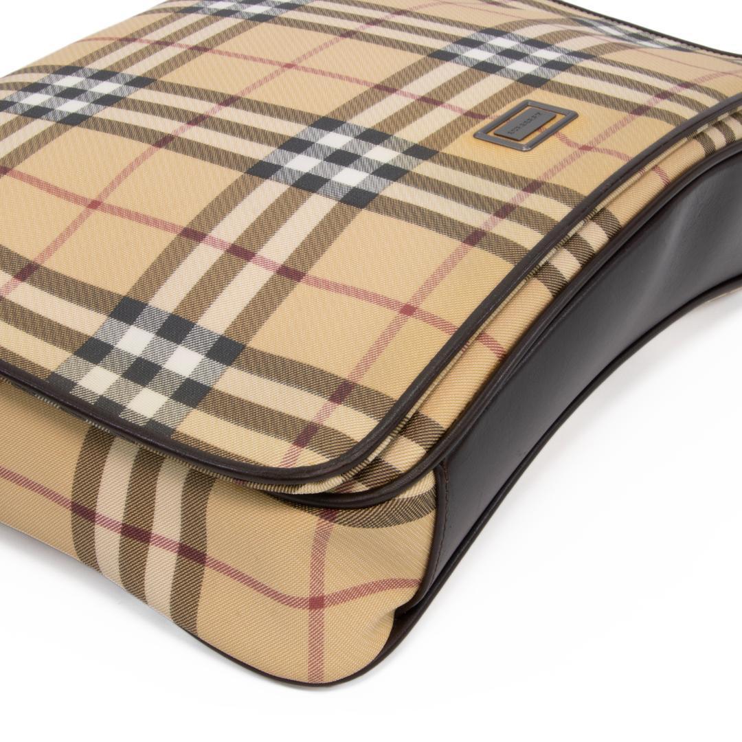 本物 バーバリー ショルダーバッグ メンズ レディース 茶色 斜め掛け チェック