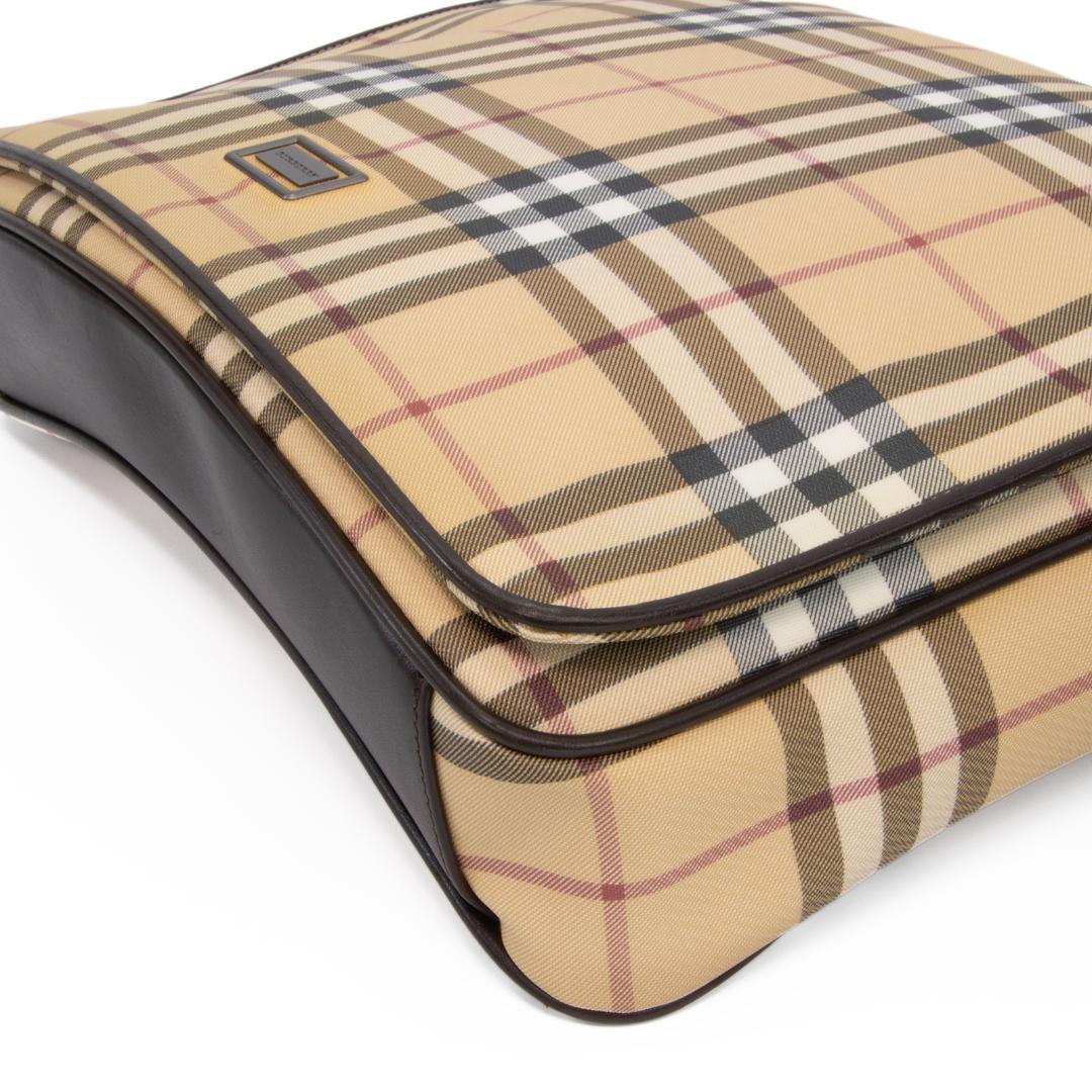 本物 バーバリー ショルダーバッグ メンズ レディース 茶色 斜め掛け チェック