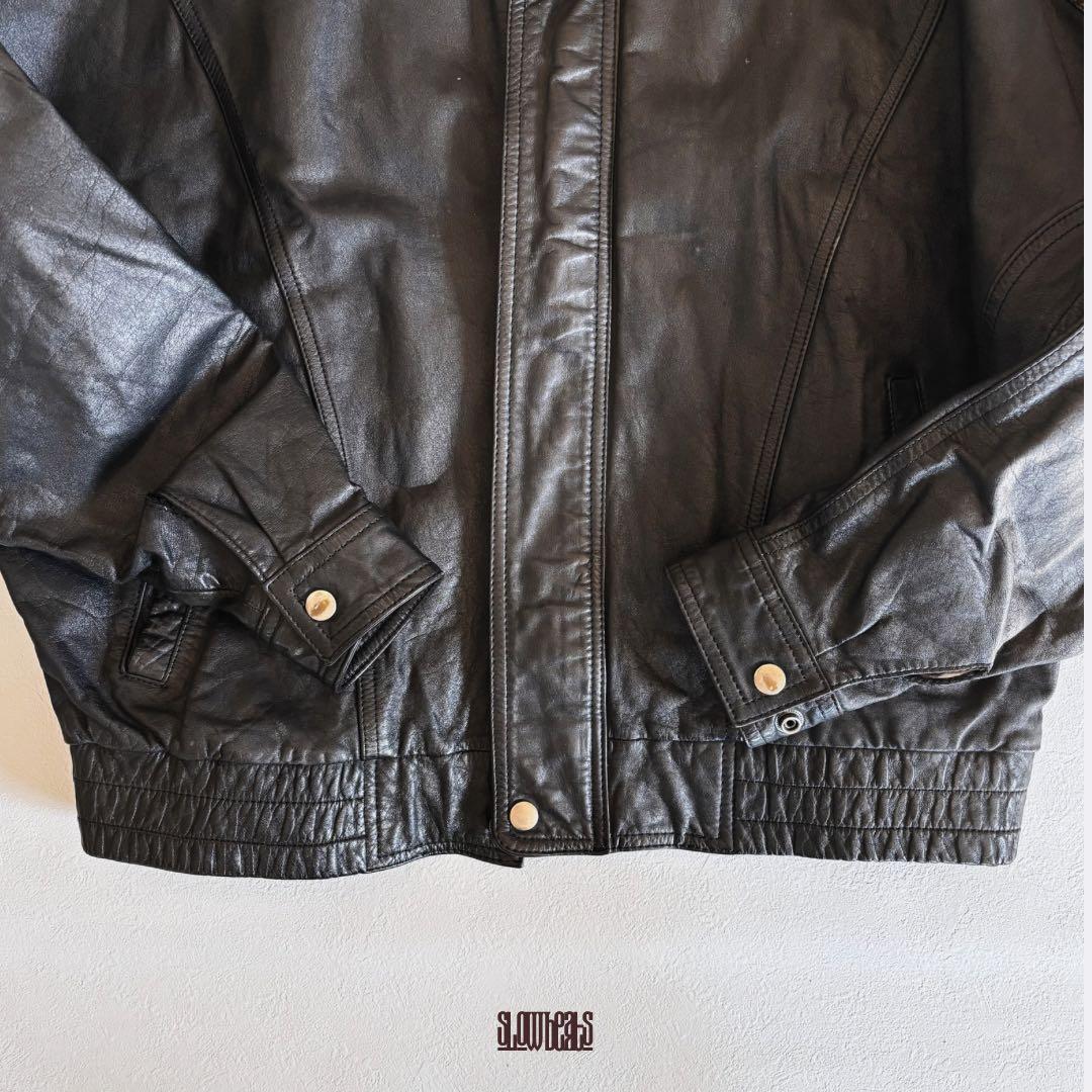 希少 90s ヴィンテージ レザージャケット ライダース 本革 メンズ 短丈