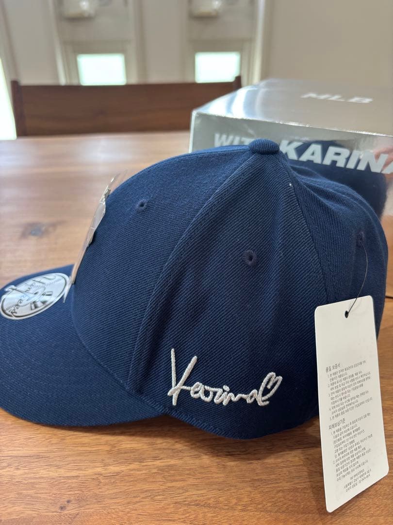 MLB カリナエディションキャップ aespa Karina コラボ帽子ネイビー