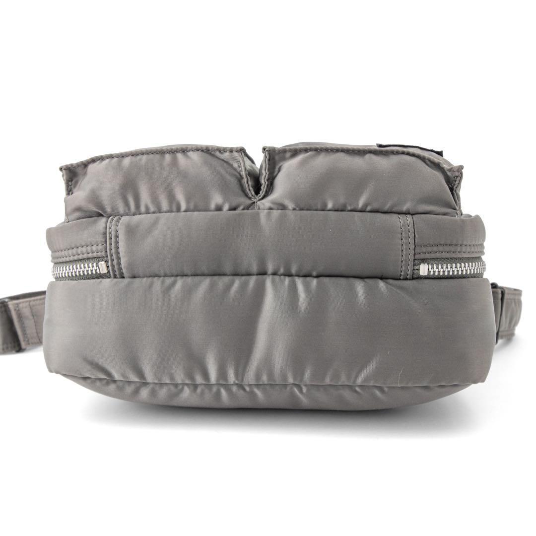 A039【美品】ポーター／タンカー　スリングバッグ　ショルダー　シルバーグレー