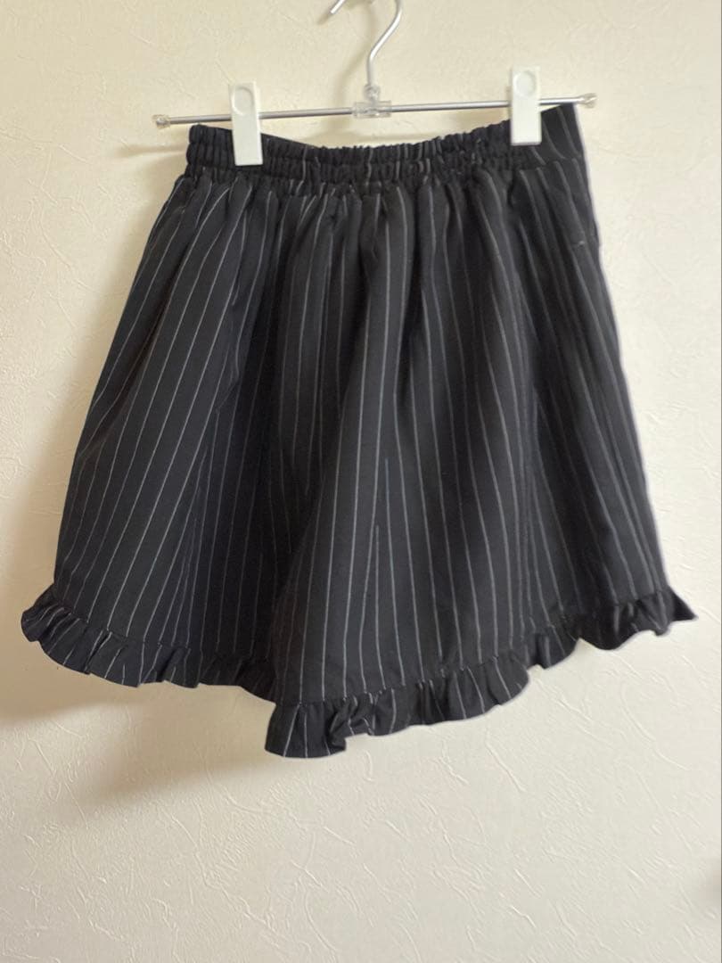 はしごリボンティアードセットアップ ブラックストライプ