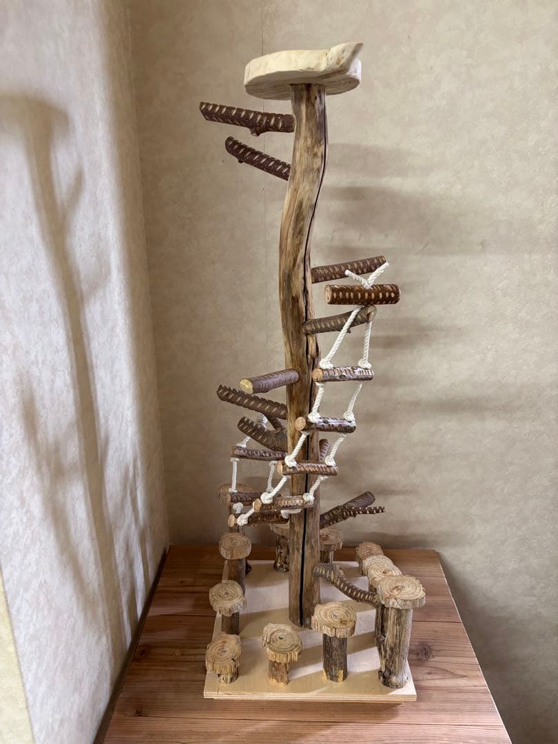 鳥インコ止まり木 流木バードアスレチックタワー型 大サイズバードジムバードトイ