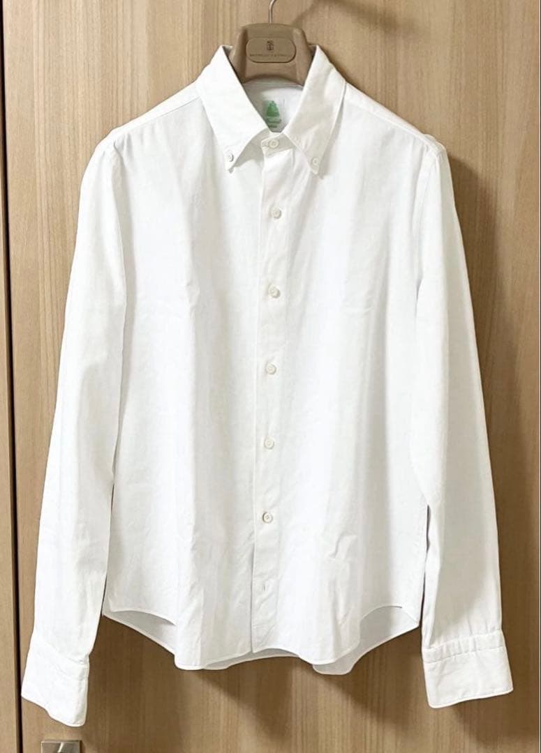 定価4.7万 フィナモレ 定番オックスフォード ボタンダウンシャツ L